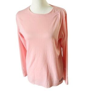 Polar Max Technical Base Layer Knit Tee Women L XL Pink Round Neck Long Sleeves